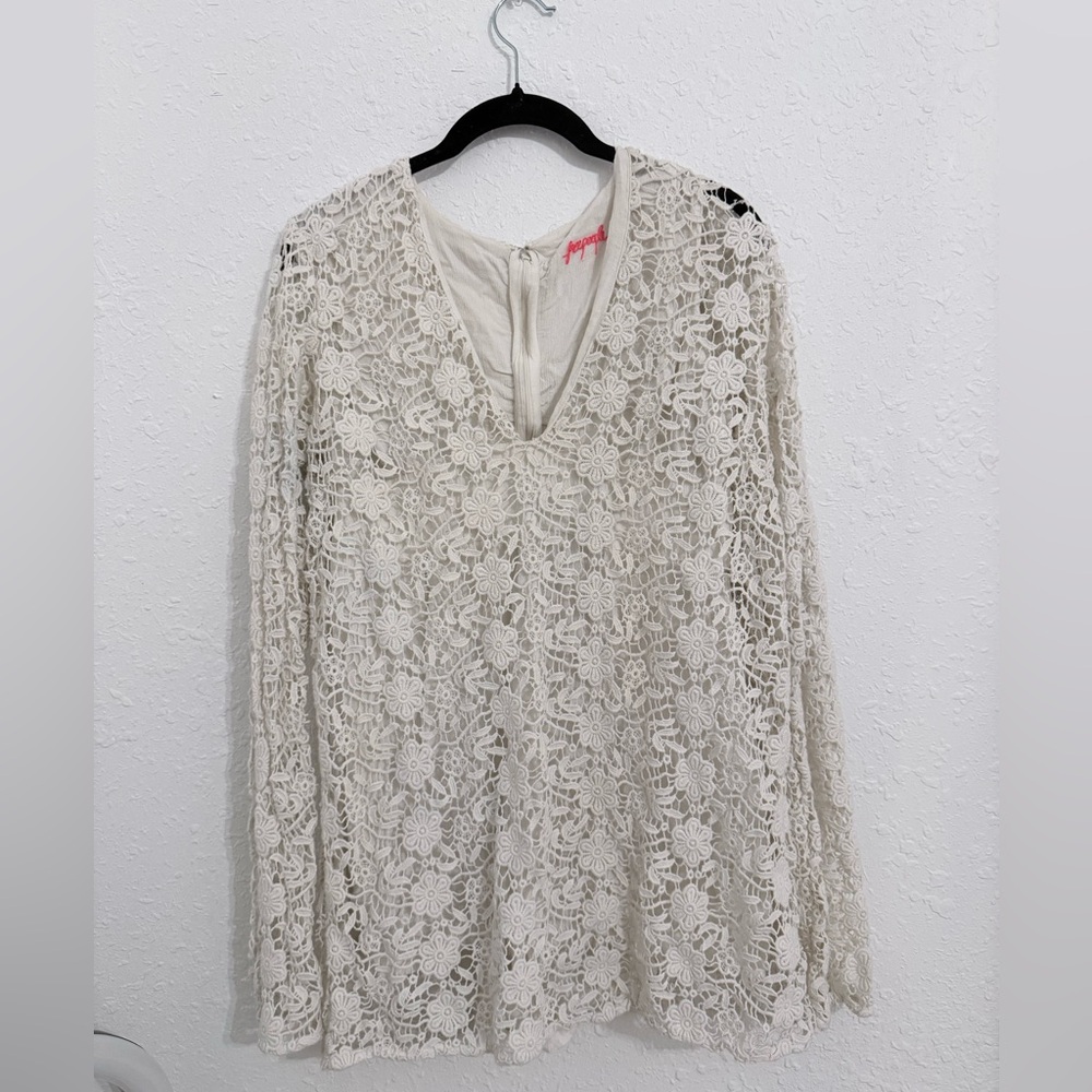 Free People Ivory Lace Detail Dress